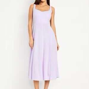 Light purple linen midi dress (XL) NWT
